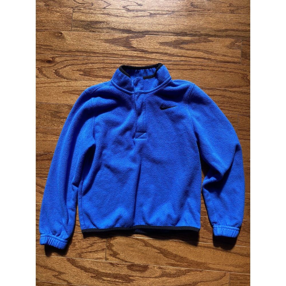 Nike Standard‎ Fit Kids Blue 1/2 Zip Jacket Size Small